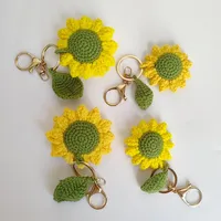 1 Piece Pastoral Sunflower Yarn Knitting Bag Pendant Keychain main image 5
