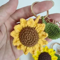 1 Piece Pastoral Sunflower Yarn Knitting Bag Pendant Keychain sku image 1