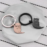 1 Pair Cute Cat 201 Stainless Steel Couple Bag Pendant Keychain main image 1