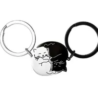1 Pair Cute Cat 201 Stainless Steel Couple Bag Pendant Keychain sku image 2