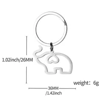 1 Piece Simple Style Elephant 201 Stainless Steel Unisex Unisex Bag Pendant Keychain main image 2