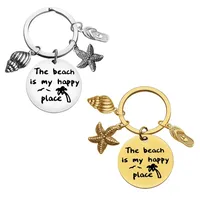 1 Piece Marine Style Simple Style Slogan Starfish Conch 201 Stainless Steel Unisex Unisex Bag Pendant Keychain main image 4