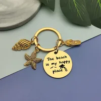1 Piece Marine Style Simple Style Slogan Starfish Conch 201 Stainless Steel Unisex Unisex Bag Pendant Keychain main image 5