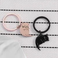 1 Pair Cute Cat 201 Stainless Steel Couple Bag Pendant Keychain main image 5