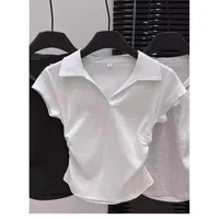 Women's T-shirt Short Sleeve T-Shirts Casual Solid Color sku image 4