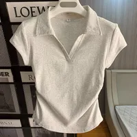 Women's T-shirt Short Sleeve T-Shirts Casual Solid Color sku image 5