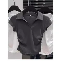 Women's T-shirt Short Sleeve T-Shirts Casual Solid Color sku image 14