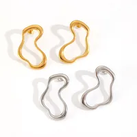 1 Pair IG Style Irregular Polishing Plating 304 Stainless Steel 18K Gold Plated Ear Studs main image 3