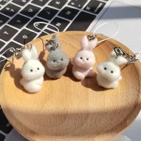 1 Piece Cute Rabbit Synthetic Resin Alloy Unisex Slip-on Bag Pendant Mobile Phone Chain Keychain main image 1