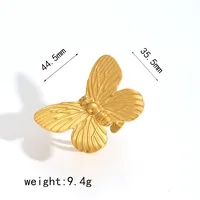 Retro Classic Style Flower Butterfly Bow Knot 304 Stainless Steel Plating Women's Rings sku image 8