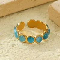 Vacation Classic Style Geometric 304 Stainless Steel Plating Women's Open Rings sku image 3