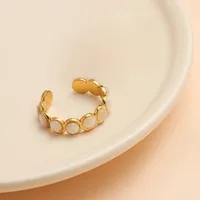 Vacation Classic Style Geometric 304 Stainless Steel Plating Women's Open Rings sku image 1