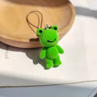 1 Piece Cute Frog Synthetic Resin Alloy Unisex Slip-on Bag Pendant Mobile Phone Chain Keychain sku image 1