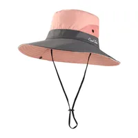 Summer Outdoor Bucket Hat Women's Sun Hat Big Brim Face Cover Sun Hat Sun Protection Cap With Hair Extensions Alpine Cap Beach Hat main image 2