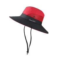 Summer Outdoor Bucket Hat Women's Sun Hat Big Brim Face Cover Sun Hat Sun Protection Cap With Hair Extensions Alpine Cap Beach Hat sku image 1