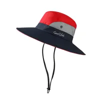 Summer Outdoor Bucket Hat Women's Sun Hat Big Brim Face Cover Sun Hat Sun Protection Cap With Hair Extensions Alpine Cap Beach Hat sku image 3