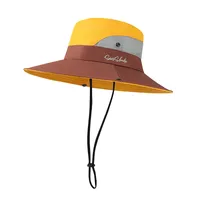 Summer Outdoor Bucket Hat Women's Sun Hat Big Brim Face Cover Sun Hat Sun Protection Cap With Hair Extensions Alpine Cap Beach Hat sku image 4