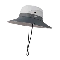 Summer Outdoor Bucket Hat Women's Sun Hat Big Brim Face Cover Sun Hat Sun Protection Cap With Hair Extensions Alpine Cap Beach Hat sku image 8