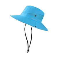 Summer Outdoor Bucket Hat Women's Sun Hat Big Brim Face Cover Sun Hat Sun Protection Cap With Hair Extensions Alpine Cap Beach Hat sku image 10