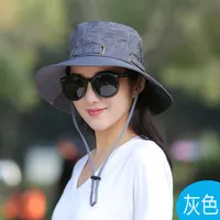 Sun Hat Sun Hat Female Korean Style Brass Buckle Folding Fisherman Hat Youth Outdoor Mountaineering Wide Brim Lace Sun Hat sku image 3