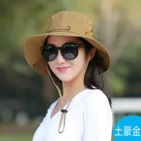 Sun Hat Sun Hat Female Korean Style Brass Buckle Folding Fisherman Hat Youth Outdoor Mountaineering Wide Brim Lace Sun Hat sku image 5