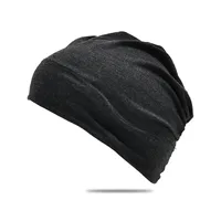 20 Colors Amazon  Men's And Women's Autumn Winter Hat Pile Heap Cap Korean Style Solid Color Pullover Hat Breathable Women's Headscarf sku image 1