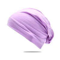 20 Colors Amazon  Men's And Women's Autumn Winter Hat Pile Heap Cap Korean Style Solid Color Pullover Hat Breathable Women's Headscarf sku image 3