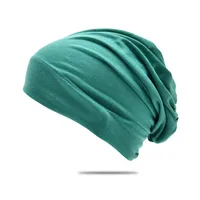 20 Colors Amazon  Men's And Women's Autumn Winter Hat Pile Heap Cap Korean Style Solid Color Pullover Hat Breathable Women's Headscarf sku image 8