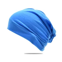20 Colors Amazon  Men's And Women's Autumn Winter Hat Pile Heap Cap Korean Style Solid Color Pullover Hat Breathable Women's Headscarf sku image 12