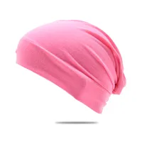 20 Colors Amazon  Men's And Women's Autumn Winter Hat Pile Heap Cap Korean Style Solid Color Pullover Hat Breathable Women's Headscarf sku image 13