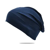20 Colors Amazon  Men's And Women's Autumn Winter Hat Pile Heap Cap Korean Style Solid Color Pullover Hat Breathable Women's Headscarf sku image 14