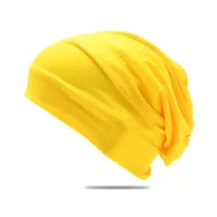 20 Colors Amazon  Men's And Women's Autumn Winter Hat Pile Heap Cap Korean Style Solid Color Pullover Hat Breathable Women's Headscarf sku image 17