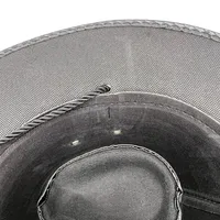 Western PU Leather Cowboy Hat Men's Cross-Border Big Brim Fedora Hat Women's Outdoor Travel Sunshade Knight Hat Wholesale main image 3