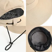 Outdoor Oversized Brim Breathable Alpine Cap Summer Sun Protection Sun Hat Fishing Casual Big Head Circumference Bucket Hat Wholesale main image 3