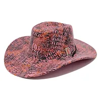 Cross-Border Retro Cowboy Hat Men's European And American Camping Leather Printed Sun Hat Women's Outdoor Mountaineering Sun Protection Hat Wholesale sku image 2