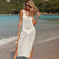 Women's Irregular Skirt Casual Streetwear V Neck Sleeveless Solid Color Maxi Long Dress Casual Banquet Street main image 2