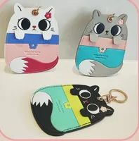 1 Piece Cute Cat Pu Leather Alloy Unisex Bag Pendant Card Holder Keychain main image 1
