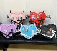 Women's PU Heart Shape Bow Knot Streetwear Sewing Thread Heart-shaped Zipper Shoulder Bag main image 1