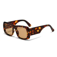 Personality Punk Street Geometric Leopard Ac Square Full Frame Glasses main image 2
