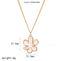French Style Modern Style Flower 304 Stainless Steel Polishing Epoxy Plating Women's Earrings Necklace main image 6