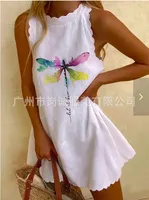 Women's Adults A- Line Skirt European And American Wind Streetwear Basic Model Heaps Collar 3D/Stereo Pattern Sleeveless 3D Effect Knee-Length Casual Date sku image 5