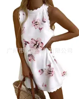 Women's Adults A- Line Skirt European And American Wind Streetwear Basic Model Heaps Collar 3D/Stereo Pattern Sleeveless 3D Effect Knee-Length Casual Date sku image 11