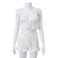 Holiday Beach Women's Fresh And Sweet Fresh Wind Environmental Protection Cotton Spandex Leisure Suit Shorts Sets main image 4