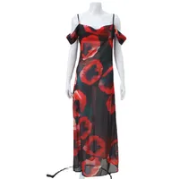 Women's Adults Strap Dress Sexy Boat Neck Pullovers Suspenders, Prints, Coast Style, Low Cut Sleeveless Plant Flowers Maxi Long Dress Holiday Beach Street main image 5