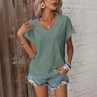 Women's Adults T-shirt Pullovers Short Sleeve T-Shirts European And American Wind Streetwear Solid Color main image 4