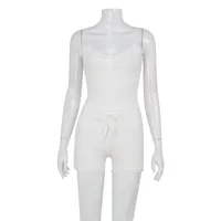 Home Women's Preppy Style Fresh And Sweet Solid Color Polyester Spandex Polyester Leisure Suit Shorts Sets main image 3