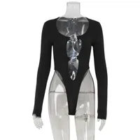 Women's Adults Long Sleeve Bodysuits Sexy Solid Color sku image 3