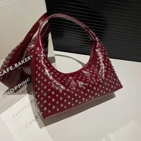 Women's Pu Leather Round Dots Streetwear Pillow Shape Zipper Tote Bag main image 3