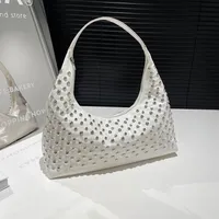 Women's Pu Leather Round Dots Streetwear Pillow Shape Zipper Tote Bag sku image 1