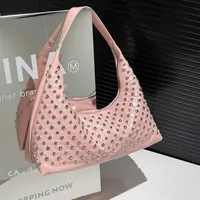 Women's Pu Leather Round Dots Streetwear Pillow Shape Zipper Tote Bag sku image 5